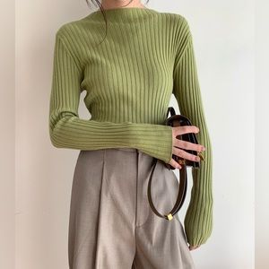 Women Woven Green Top One Size